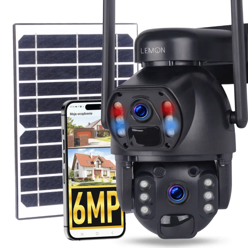 Podwójna kamera solarna do monitoringu domu Lemon Solaris